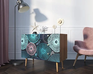 красивые Комод "Berber" три ящика и дверка 32 принт арт BB34/Print_32