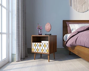 Тумбочка "Berber" с одним ящиком 22 принт арт BB06/Print_22, разноцветная на заказ