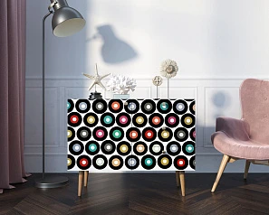 фото Комод "Berber" три ящика и дверка 37 принт арт BB34/Print_37