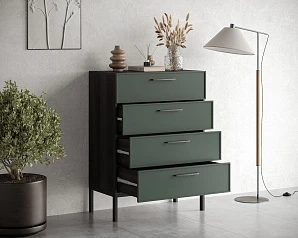 фото Комод вертикальный с четырьмя ящиками "Nicole" арт NEM18G в интерьере