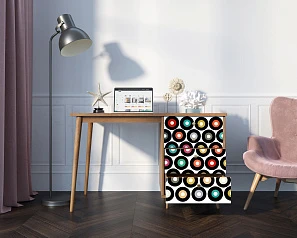 красивые Стол рабочий "Berber" принт 37 с одной тумбой арт BB31/Print_37 в интернет-магазине