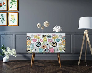 заказать стильные Комод на высоких ножках "Berber" малый арт BB13/Print_03