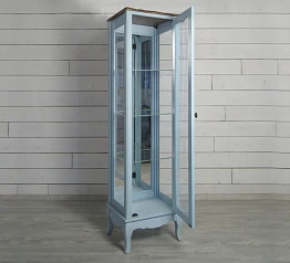 стильный Шкаф "Leontina Blue" для посуды узкий/низкий арт ST9319B