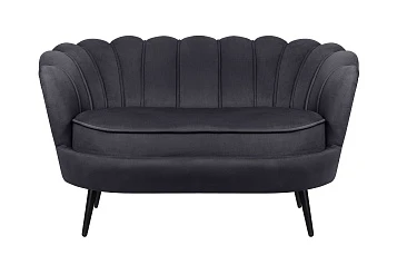 фото Дизайнерский диван Pearl Double Black на черных ножках в интерьере