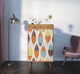 Комод "Berber" два ящика и дверки 48 принт арт BB46/Print_48 в интерьере