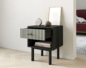 фото Тумбочка с верхним ящиком "Emerson" арт EM11/gray/L в интерьере