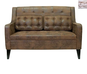 Дизайнерский двухместный диван Hublon розовый в интерьере