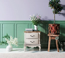 Прикроватная тумба leontina на два ящика арт ST9302/2 в интерьере
