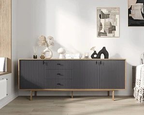 Комод с тремя дверками и тремя ящиками "Emerson" арт EM07/7024/L в интерьере