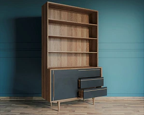 Стеллаж "Bruni" с дверками 1 арт BR-01Black на заказ в интернет-магазине