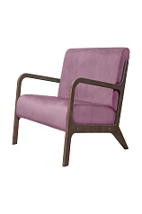 заказать Низкое кресло с деревянными подлокотниками Mody Pink розовый