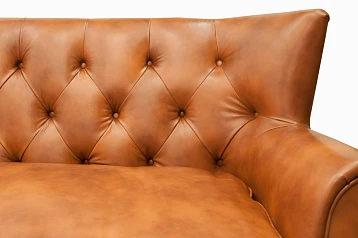 Кожаный диван лофт Tesco коричневый в интернет-магазине