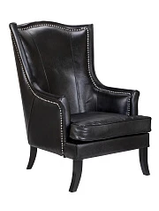 Кожаное кресло каминное Chester Black Leather на заказ