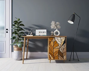 заказать Стол рабочий "Berber" принт 08 с одной тумбой арт BB31/Print_08