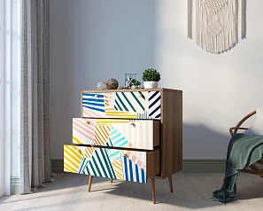 фото Комод "Berber" три ящика 42 принт арт BB40/Print_42 в интерьере