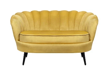 купить Дизайнерский диван Pearl Double Yellow на черных ножках