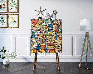 купить Комод на высоких ножках "Berber" принт 1 арт BB09/Print_01