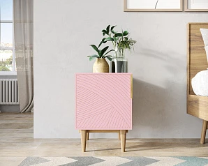 купить Тумбочка с дверкой "Line" LN08/GR1/pink в интернет-магазине