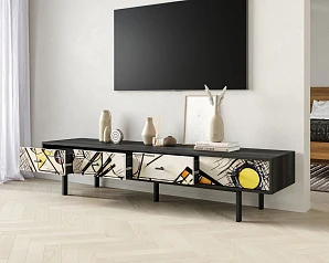 купить стильный Комод с четырьмя ящиками под TV "Emerson" by Kandinsky арт EM06/Print_01