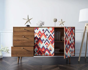 стильные Комод "Berber" с двумя дверками и ящиками 2 принт арт BB05/Print_02