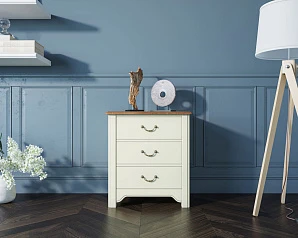заказать Бежевая прикроватная тумба "Olivia" на 3 ящика арт GA3002C
