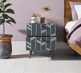 фото Тумбочка "Berber" с двумя ящиками 18 принт арт BB03/Print_18, разноцветная
