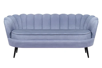 Диван ракушка для гостиниц Pearl Triple Blue на черных ножках