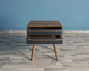 Тумба для прихожей "Bruni Black" с двумя ящиками в интерьере