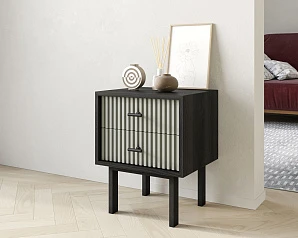 купить Тумбочка с двумя ящиками "Emerson" арт EM16/gray/L в интернет-магазине