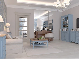 фото Гостиная из коллекции "Leontina" голубая арт 111182