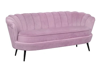 Диван ракушка Pearl Triple Pink на черных ножках