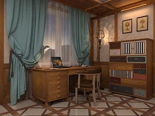 красивые Рабочий кабинет "Gouache" арт gouache-098