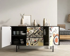 купить красивый Комод две дверки и три ящика "Emerson" by Kandinsky арт EM08/Print_01 в интернет-магазине