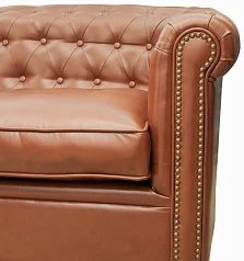 красивый Трехместный диван кожаный лофт Karo brown 3S коричневый