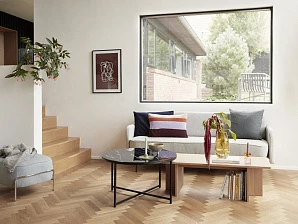 Пуф HUBSCH голубой арт 021106 в интерьере