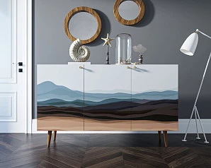 заказать Комод "Berber" три дверки 11 принт арт BB01/Print_11 в интернет-магазине