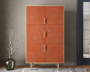 Большой комод с шестью дверками "Line" R20/red в интерьере