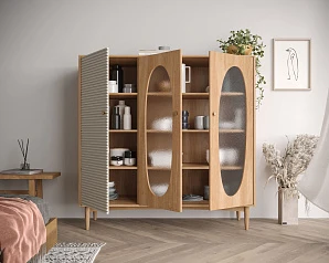 стильный Шкаф трехстворчатый низкий Bubble арт BBL13 на заказ