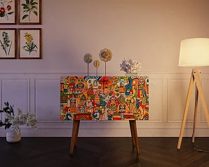 купить красивые Комод на высоких ножках "Berber" малый 1 принт арт BB13/Print_01