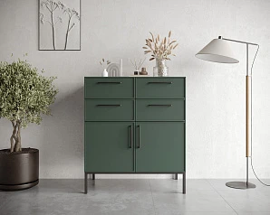 Большой комод с четырьмя ящиками и дверками "Nicole" NLN17G в интернет-магазине