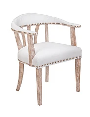 купить Мягкий стул с подлокотниками Tanner White Leather