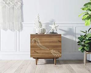 фото Комод "Boho" 2 ящика с растением арт BH05