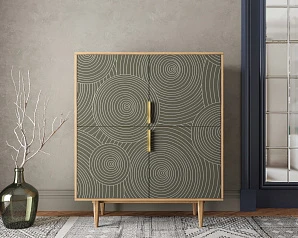 красивые Большой комод с четырьмя дверками "Line" R19/browngrey на заказ