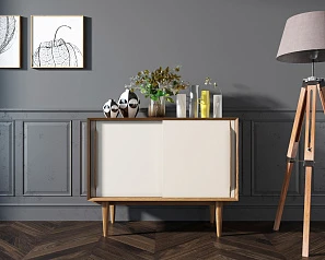 Комод в Скандинавском стиле "Bruni white" две дверки арт BR25WH