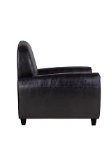 стильные Кресло кожаное широкое Flog черное