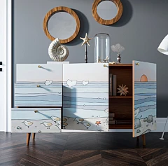 фото Комод "Berber" с двумя дверками и ящиками принт 10 арт BB17/Print_10