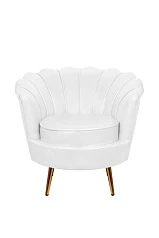 Низкое кресло ракушка Pearl White в интерьере