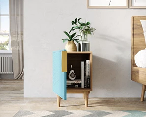 Тумбочка с дверкой "Line" LN08/GR1/blue в интернет-магазине