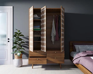 Шкаф трехстворчатый "Berber" принт 17 арт BB02/Print_17 на заказ