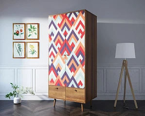 Шкаф двухстворчатый "Berber" принт 2 арт BB16/Print_02 в интерьере